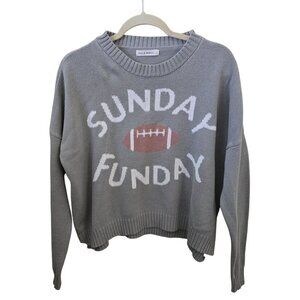 Moon & Madison Sunday Funday Football Sweater Cotton Blend Size L